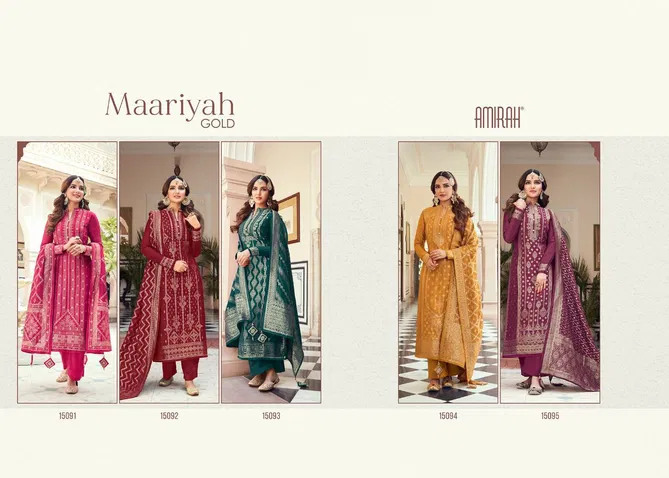 Amirah Maariyah Gold Heavy Festive Wear Latest Salwar Suit Collection